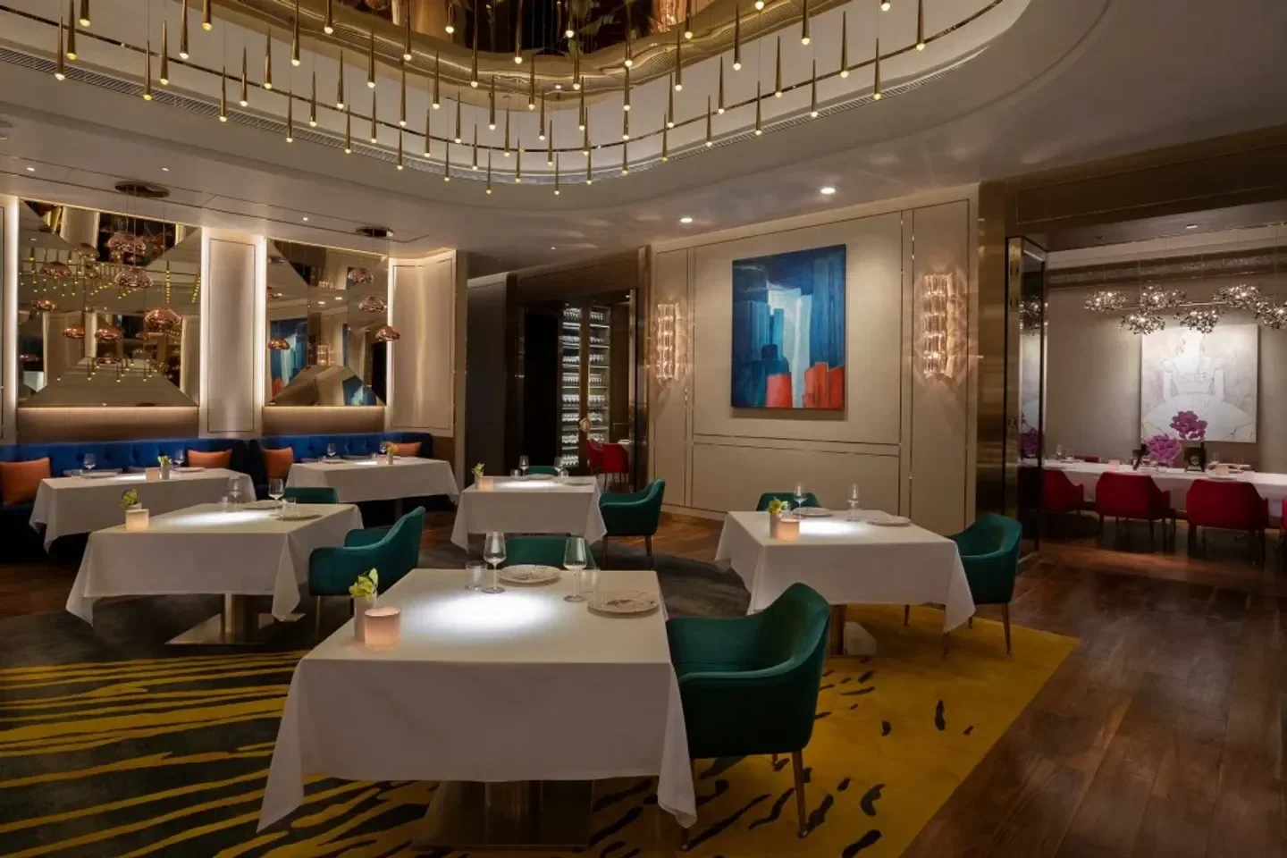 Elegant dining area at 8 1/2 Otto e Mezzo BOMBANA Macau, a fine dining restaurant in Macau.
