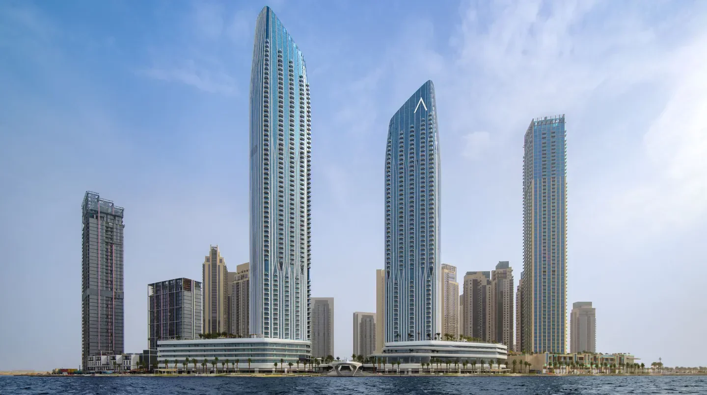 Address Creek Harbour Hotel in Dubai, showcasing impressive modern architecture and waterfront views.