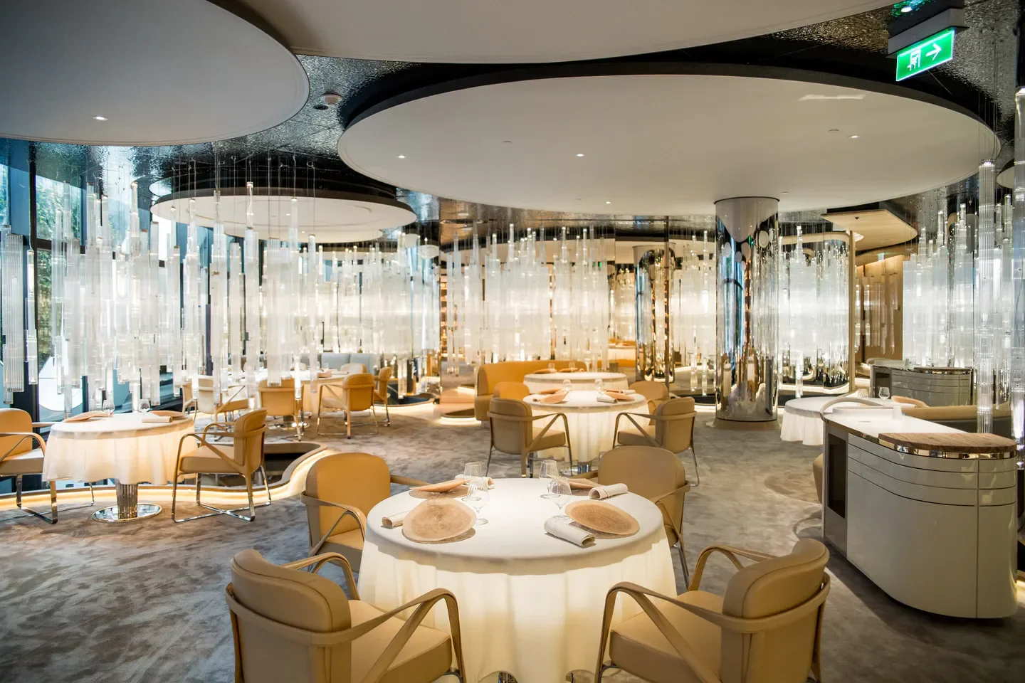 Elegant interior of Alain Ducasse at Morpheus in Macau, featuring stylish design and decor.