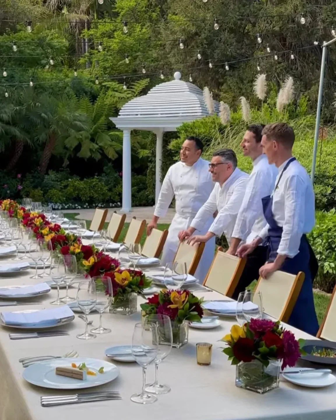 Chefs preparing for a meal at Alain Ducasse at The Dorchester restaurant in London.