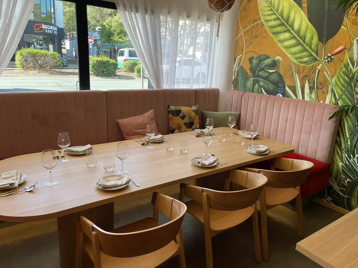 Elegant dining table setting at ALBA by Kuruvita restaurant in Sunshine Coast