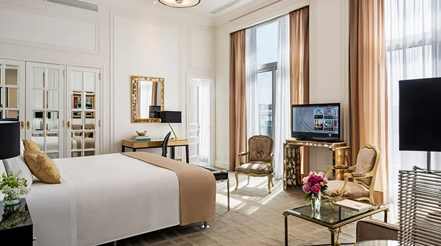 Elegant bedroom at the Alvear Palace Hotel in Buenos Aires with classic decor