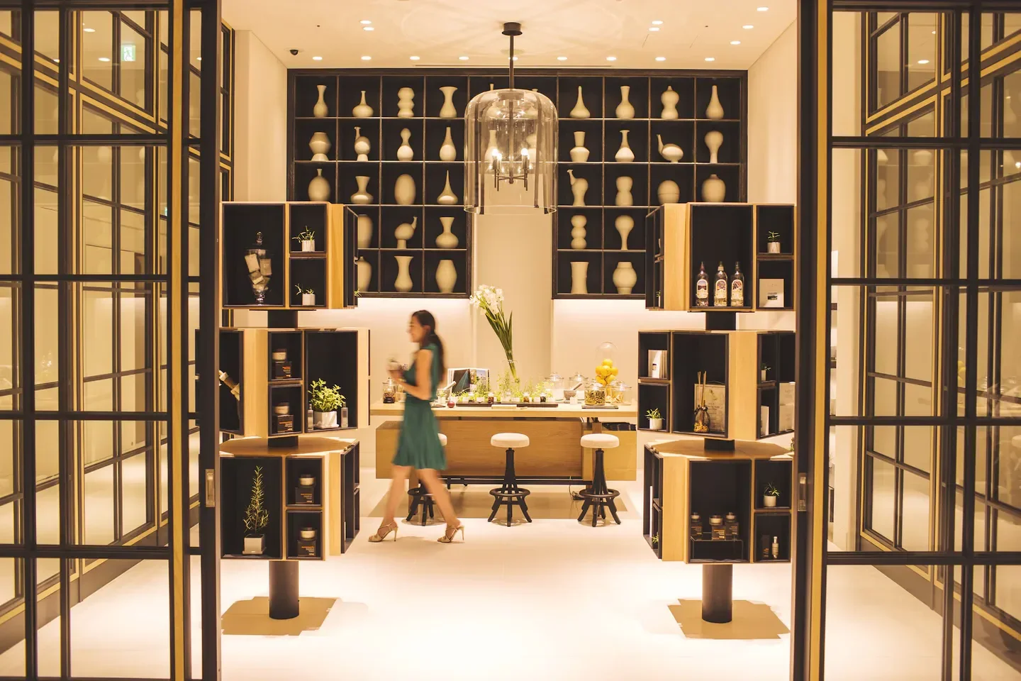 Interior of AO Spa & Club at Andaz Tokyo Toranomon Hills, a spa in Tokyo.