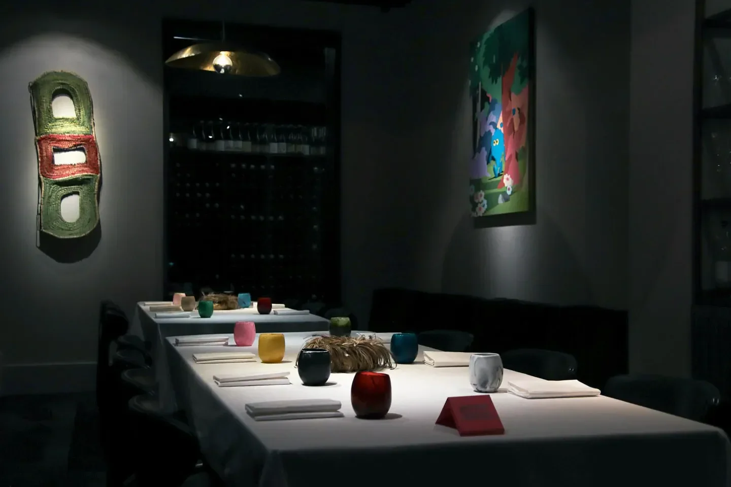 Elegant dining room interior at Attica restaurant in Melbourne, featuring unique decor.