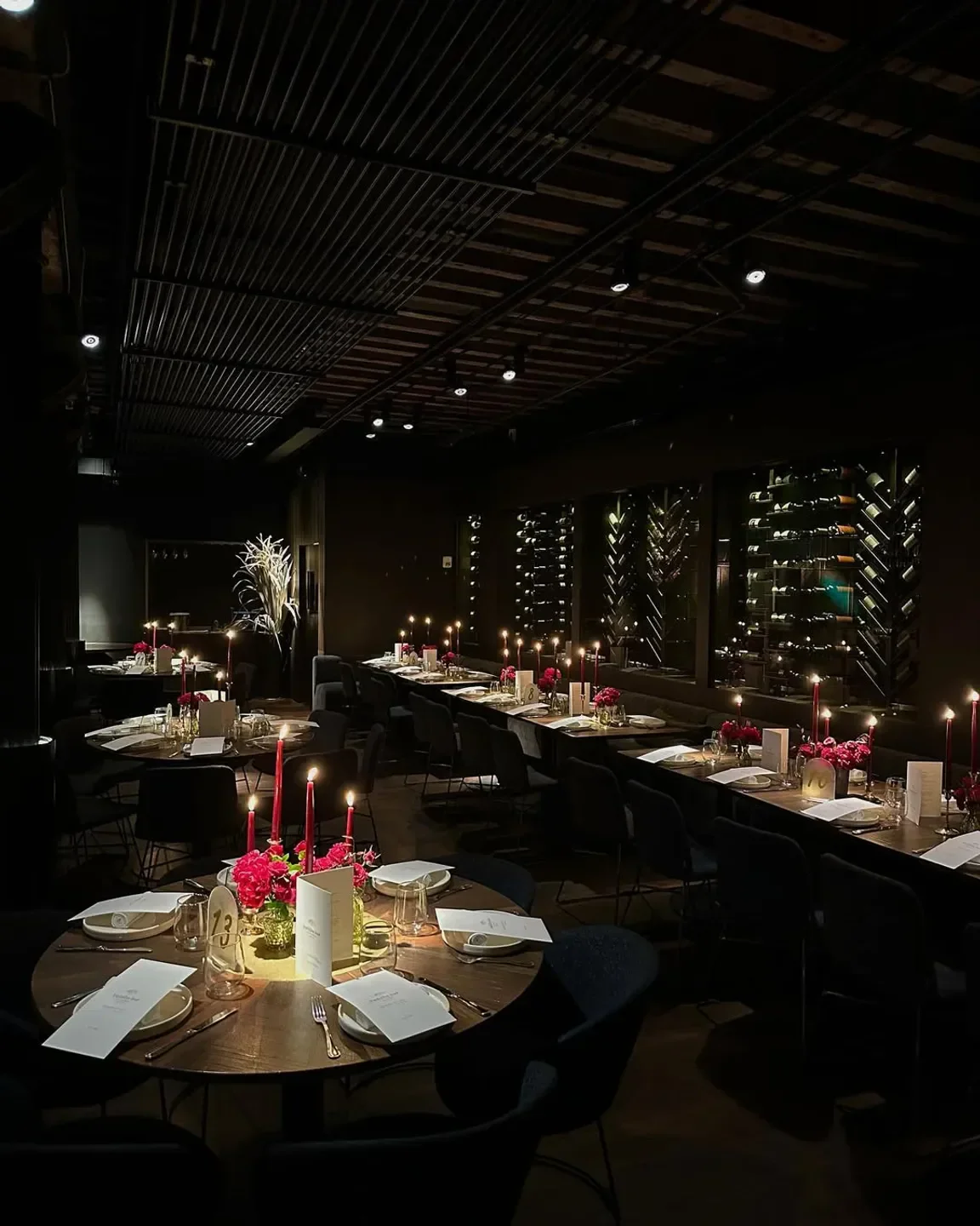 Candlelit dining at Buddha Bar in New York City with elegant table settings