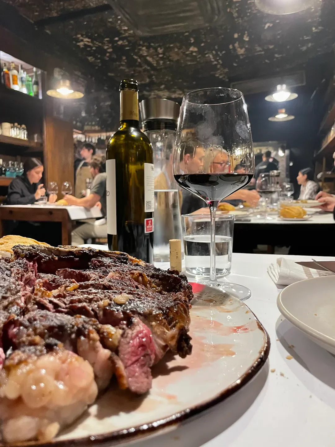 Delicious steak and wine at Casa Julián de Tolosa restaurant in San Sebastian