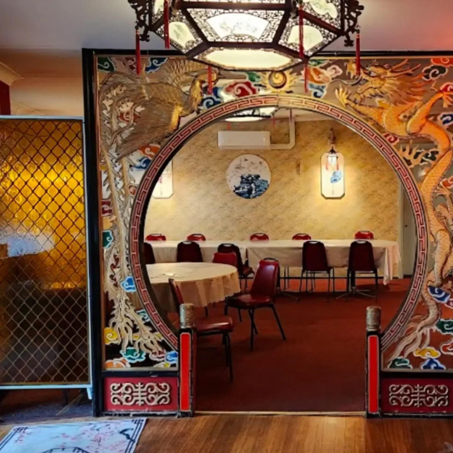 Ornate interior of Chatham House Restaurant in Canberra, featuring a dining area