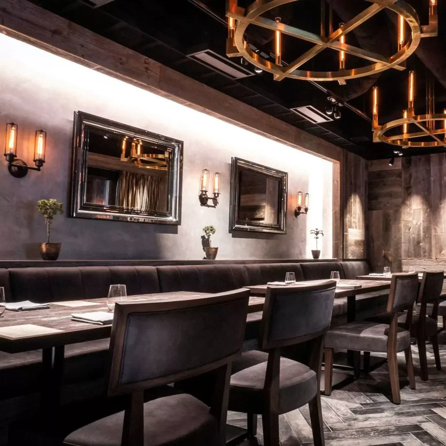 Interior dining at Chi-Fu restaurant in Osaka with stylish decor and seating
