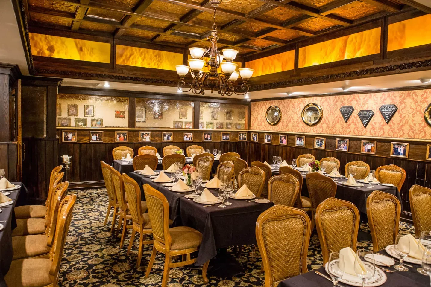 Elegant dining room at Christini's Ristorante Italiano in Orlando, with tables set for guests