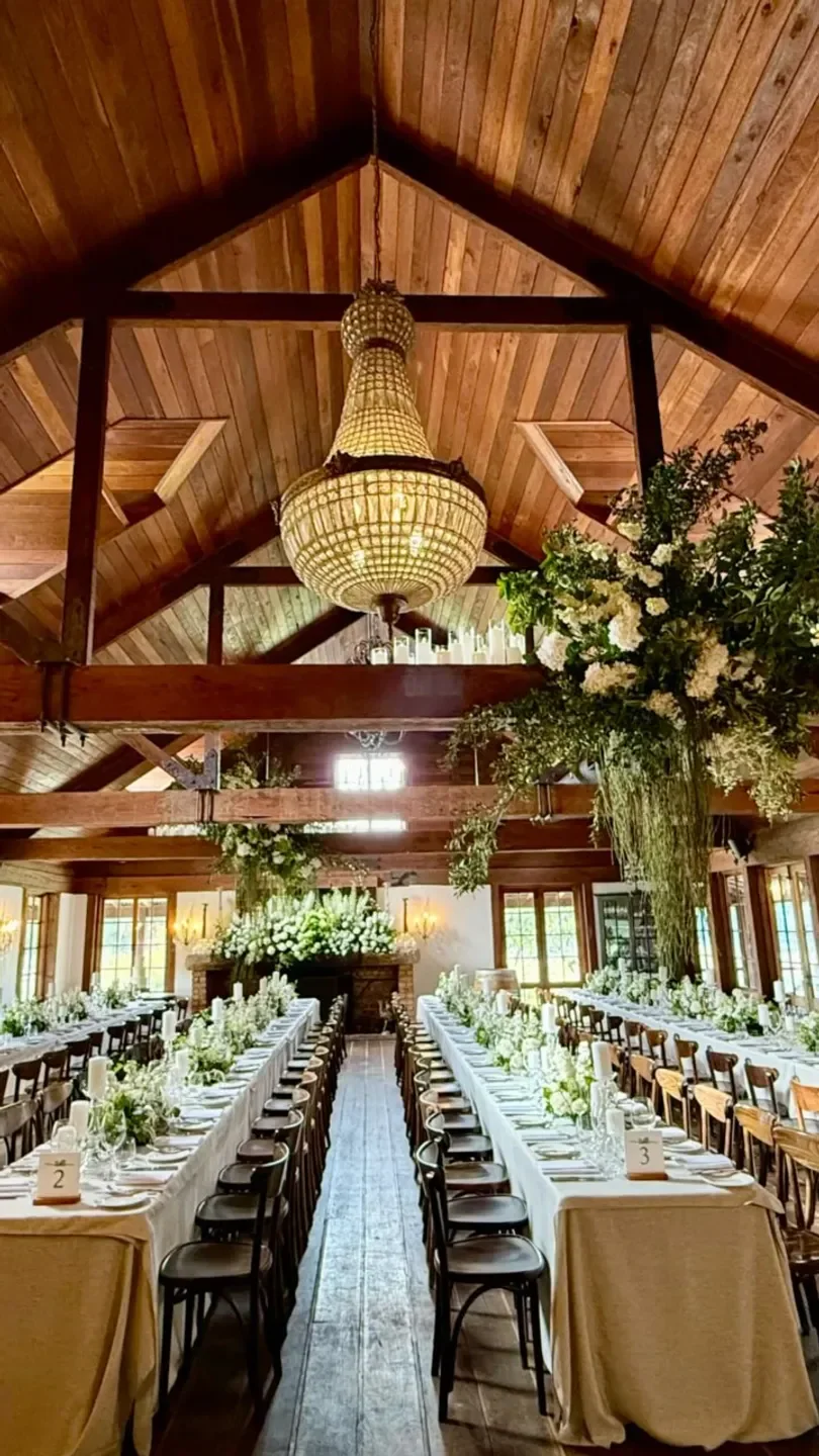 Elegant dining room interior at Circa 1876 restaurant, Hunter Valley, with floral decor and chandelier.