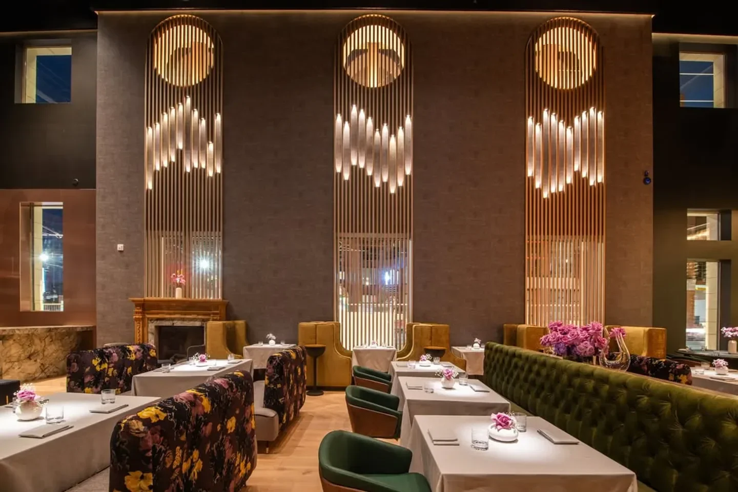 Elegant interior of DaNico restaurant in Toronto with stylish lighting and decor