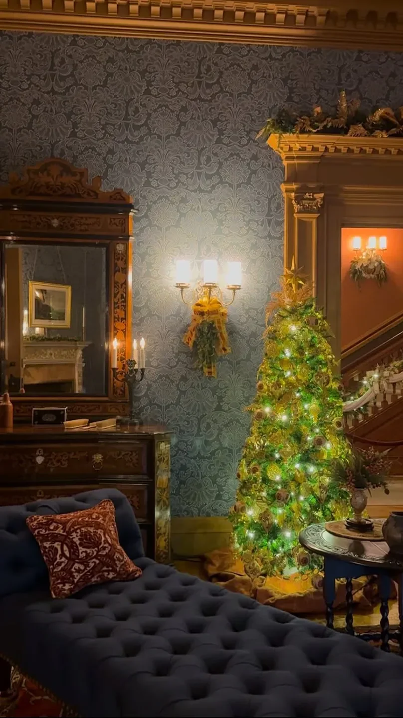 Festive interior of the Dining Room at Inn on Biltmore Estate in Asheville, North Carolina.