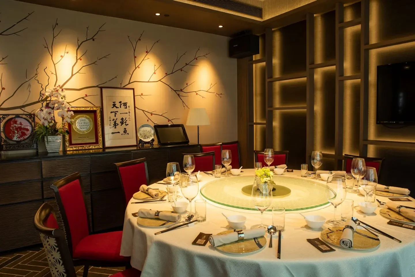Elegant dining room at Forum - Hong Kong, ready for guests in Hong Kong.