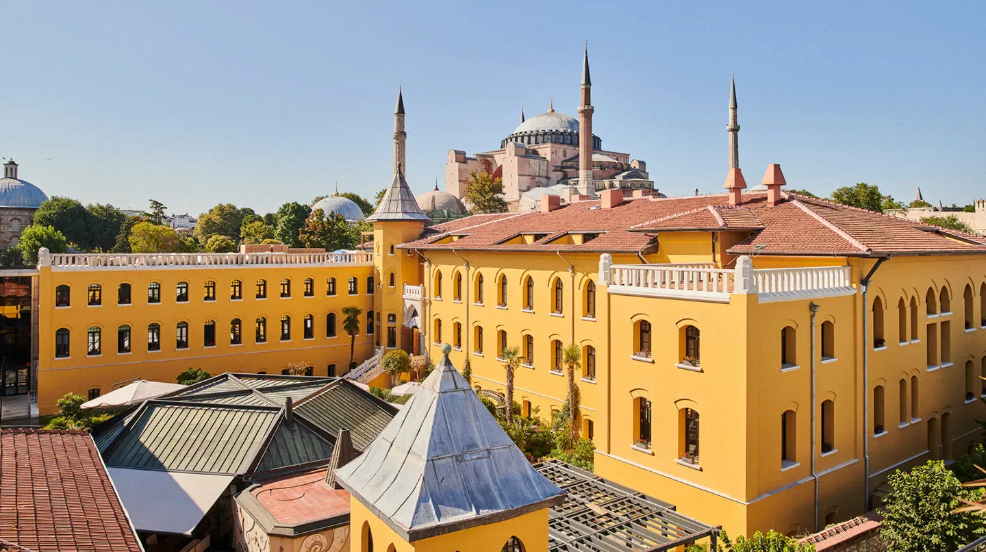 Exterior of the Four Seasons Hotel Istanbul at Sultanahmet, featuring city views in Istanbul.