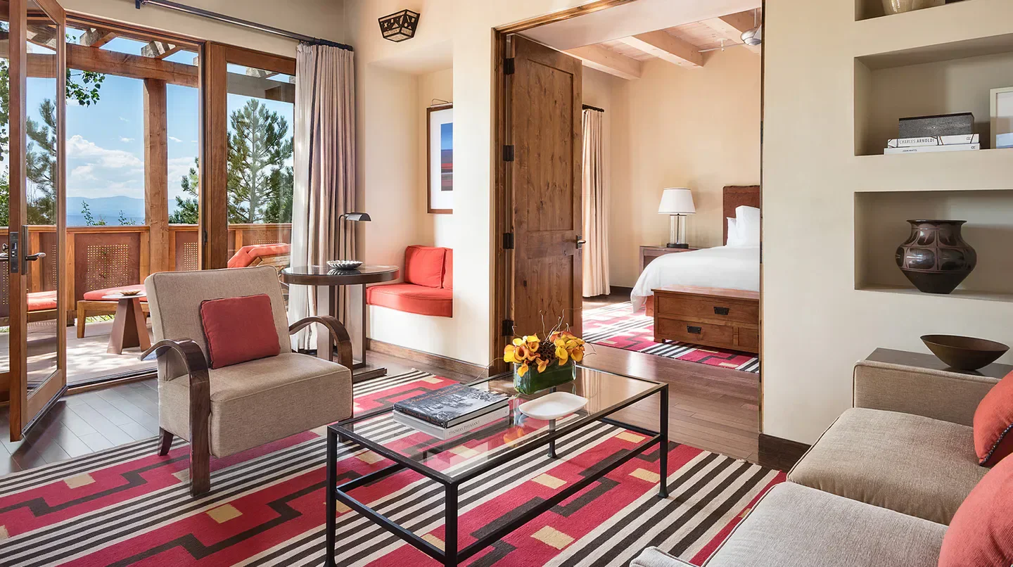 Four Seasons Resort Rancho Encantado Santa Fe suite with mountain views in Santa Fe