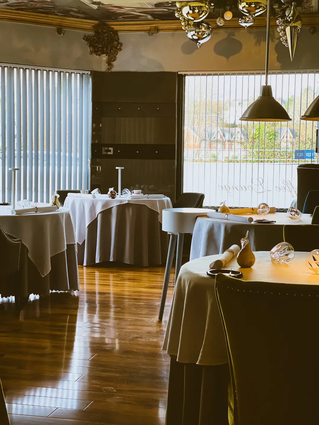 Elegant dining at Gem 42 restaurant in Wales with tables set and ready.