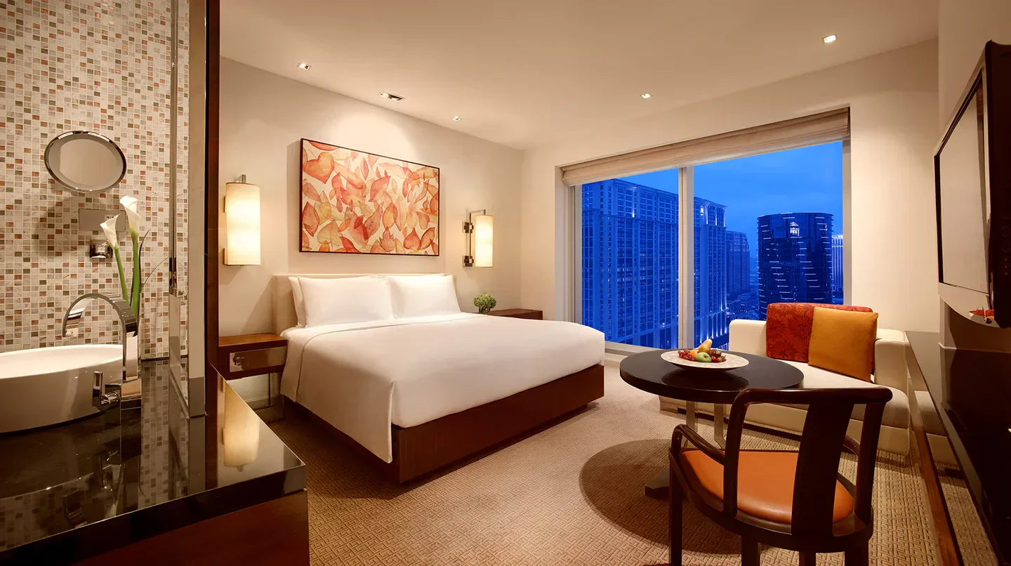 Luxury room at Grand Hyatt Macau with city views, a perfect stay in Macau.
