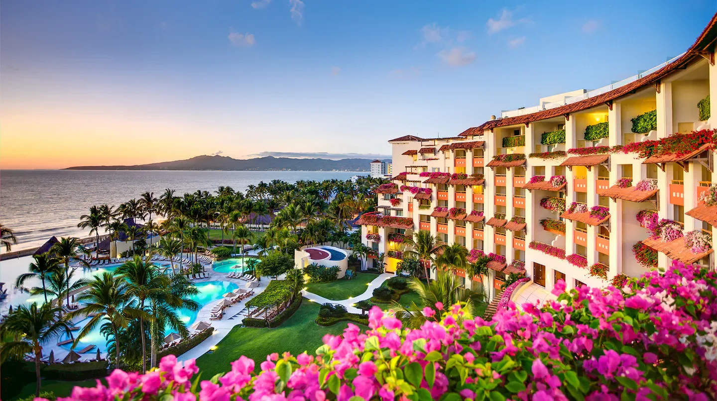 Stunning view of Grand Velas Riviera Nayarit in Puerto Vallarta with ocean views.