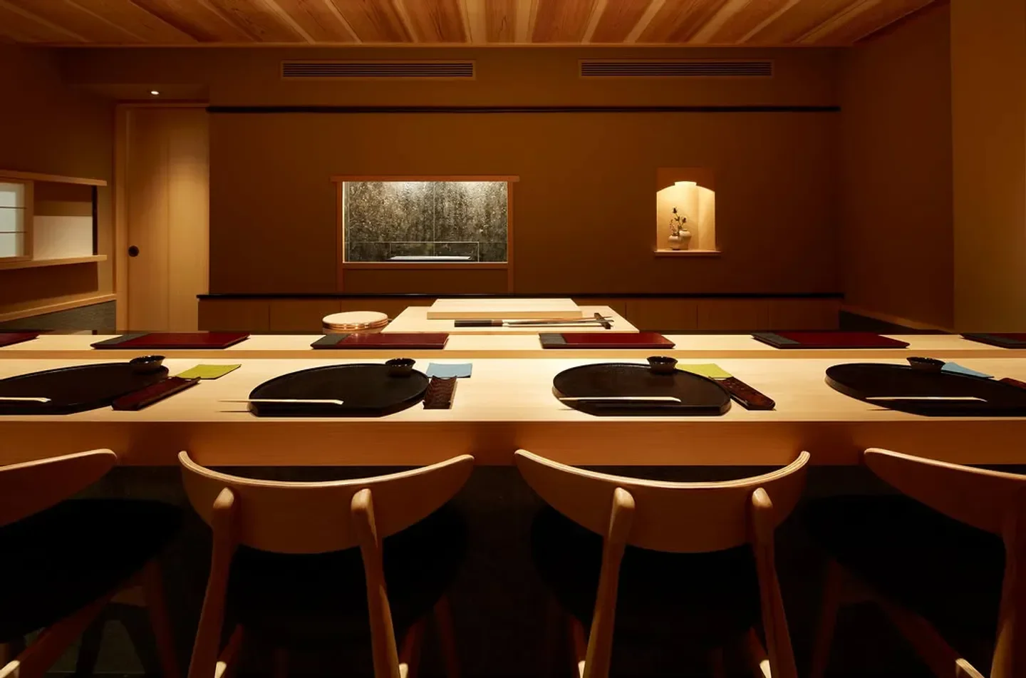 Interior view of Hashida Singapore restaurant in Singapore, featuring a sushi bar and seating.
