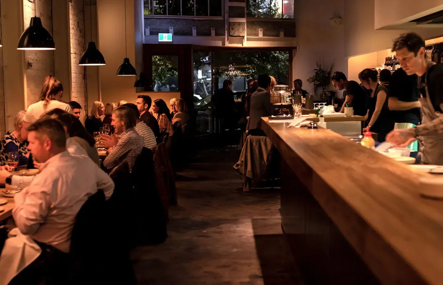 Inside Highwater Eatery in Wellington, patrons enjoy a meal at this stylish restaurant.