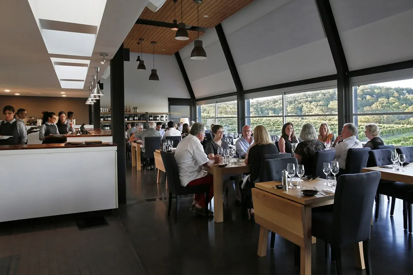 Dining room at Hunters Quarter in Hunter Valley, with patrons enjoying their meals.
