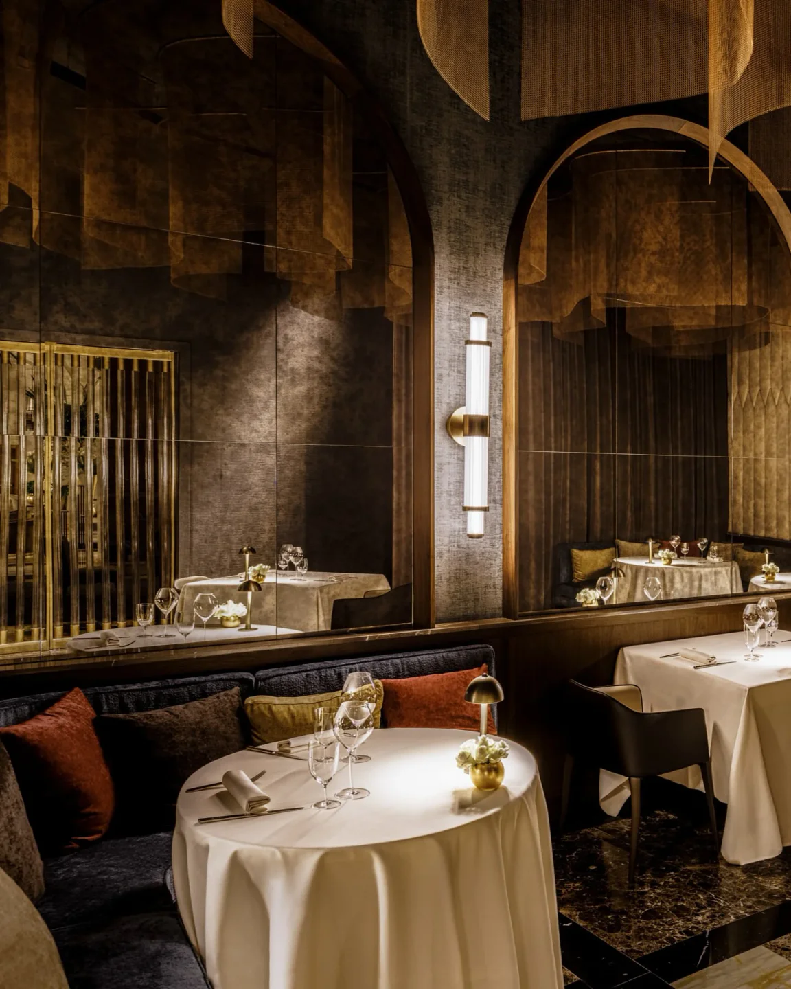 INEO restaurant interior featuring elegant dining tables and luxurious decor in the city decor