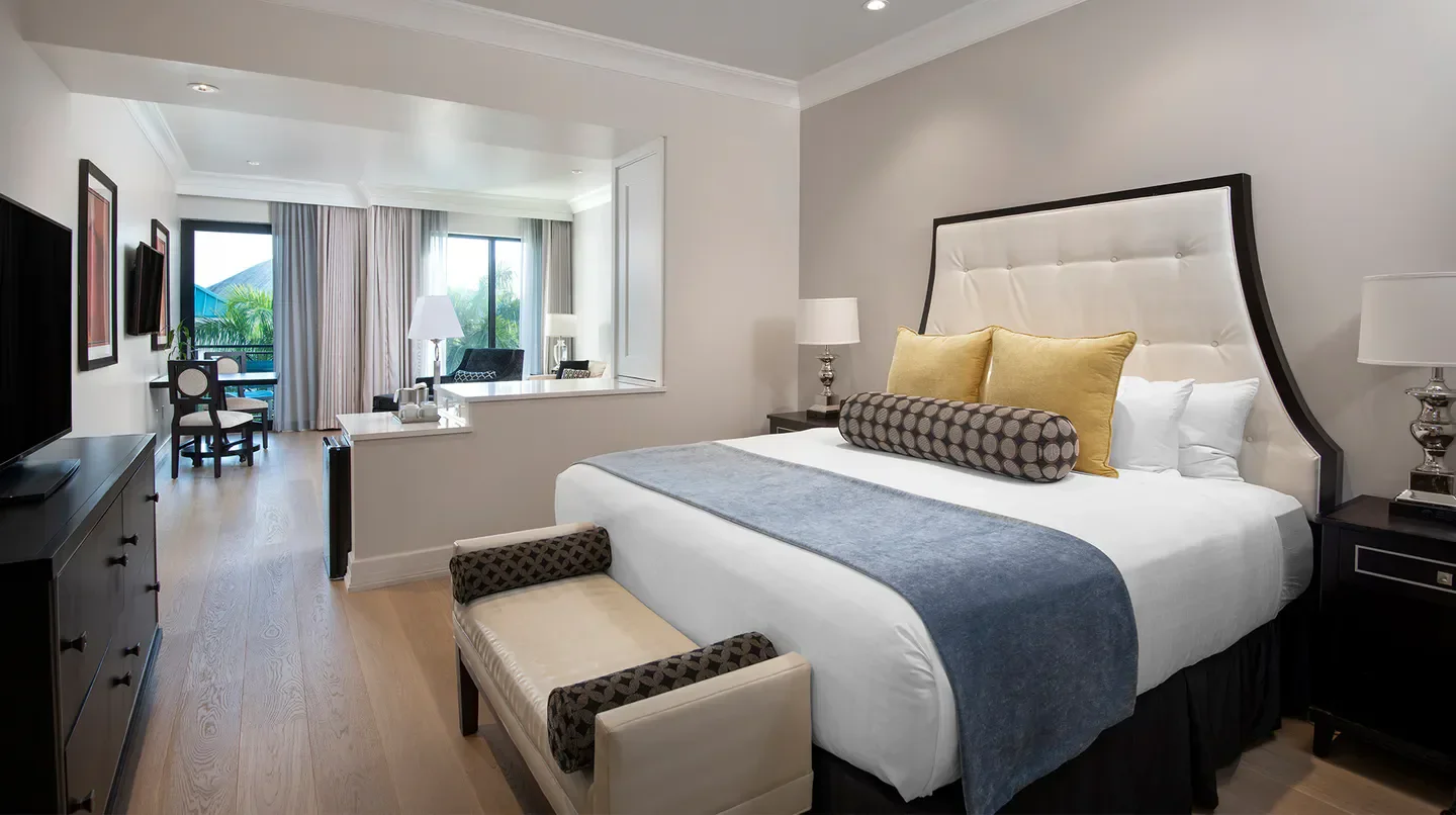 Luxurious bedroom at the Inn on Fifth and Club Level Suites, Naples Florida.