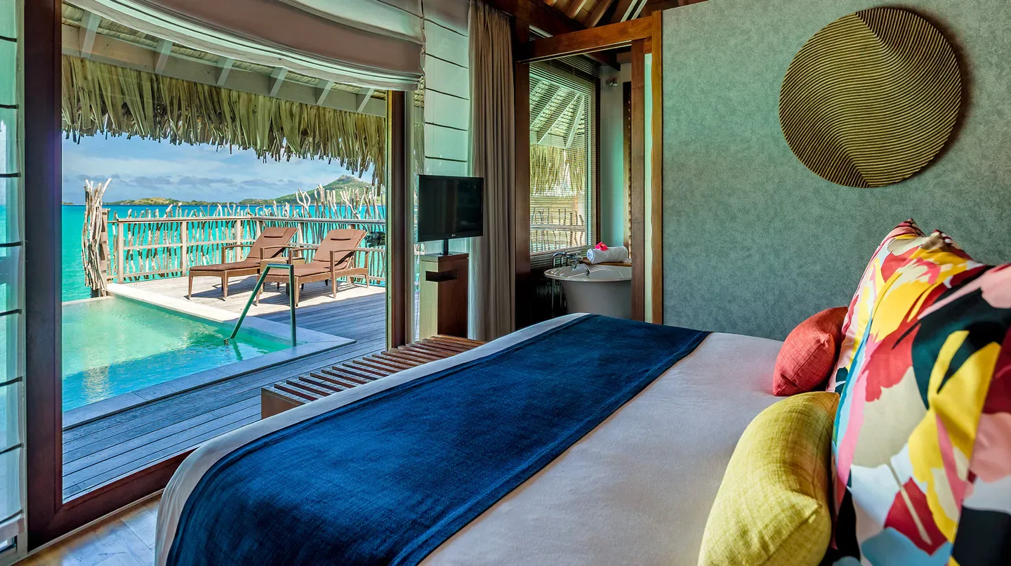 Bedroom with a view at InterContinental Bora Bora Resort & Thalasso Spa in Bora Bora