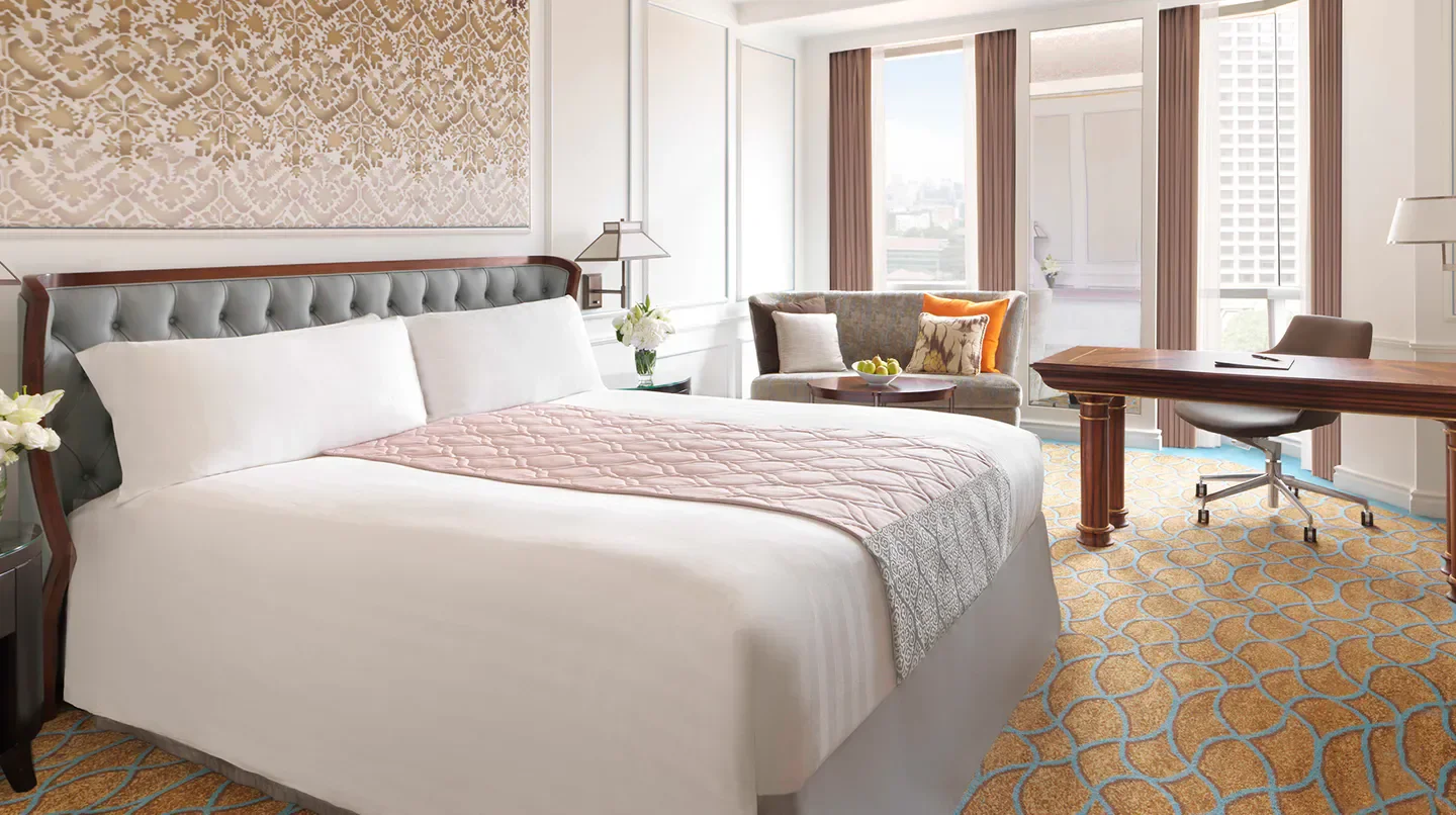 Elegant bedroom at InterContinental Singapore hotel, featuring luxurious design in Singapore.