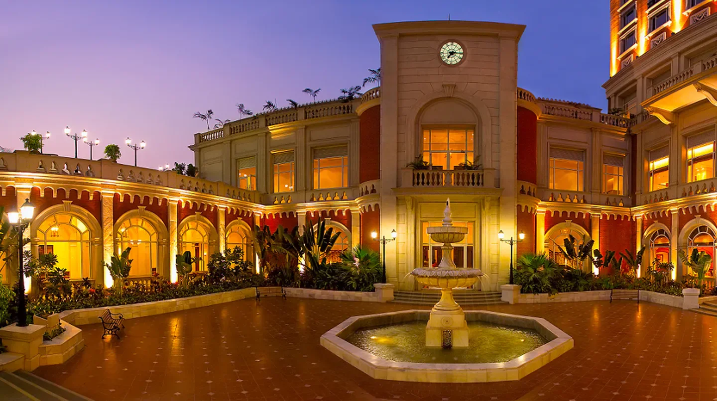 Courtyard of ITC Grand Central, A Luxury Collection Hotel, Mumbai, featuring a fountain.