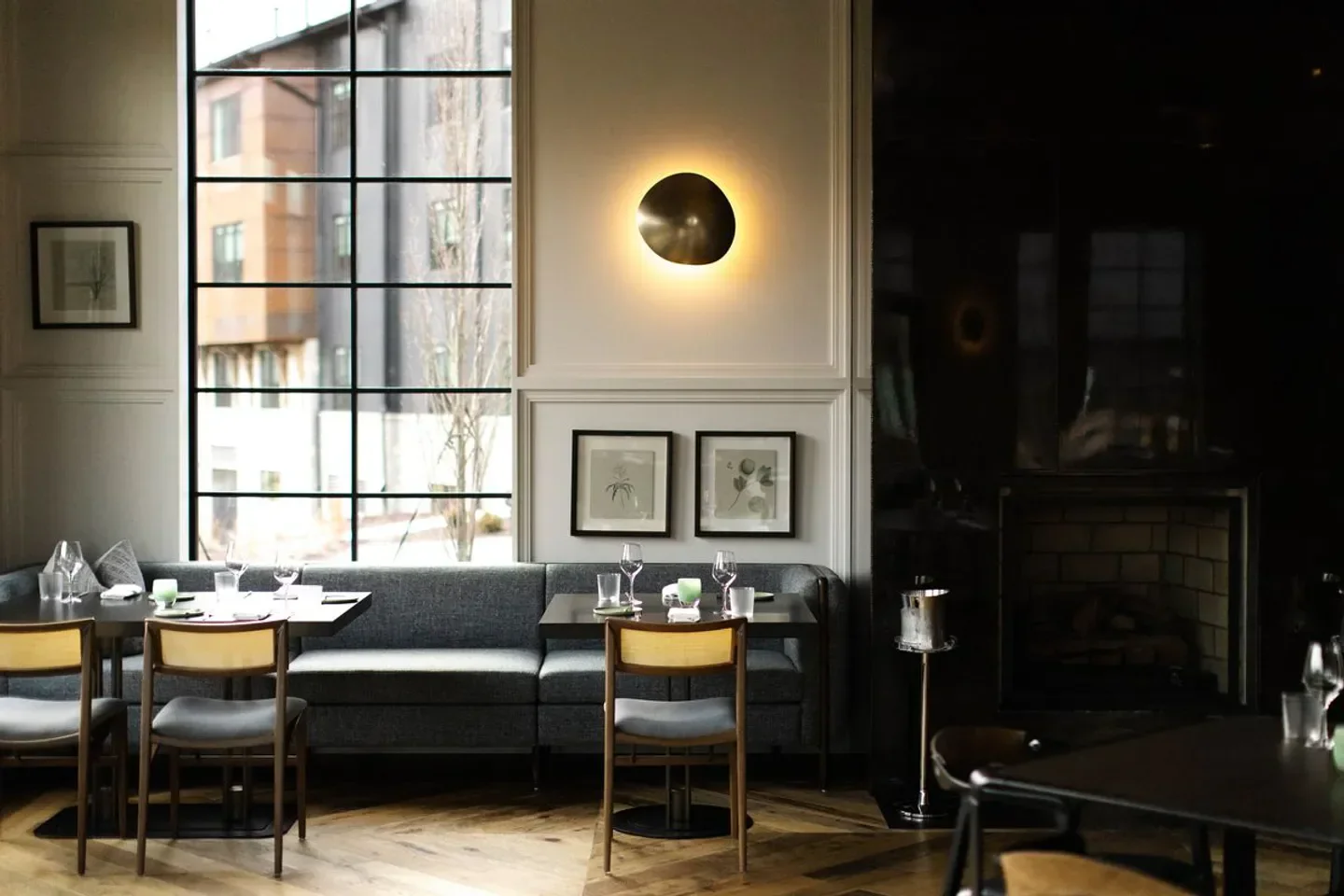Stylish interior of January restaurant in Nashville, with cozy seating and elegant decor.
