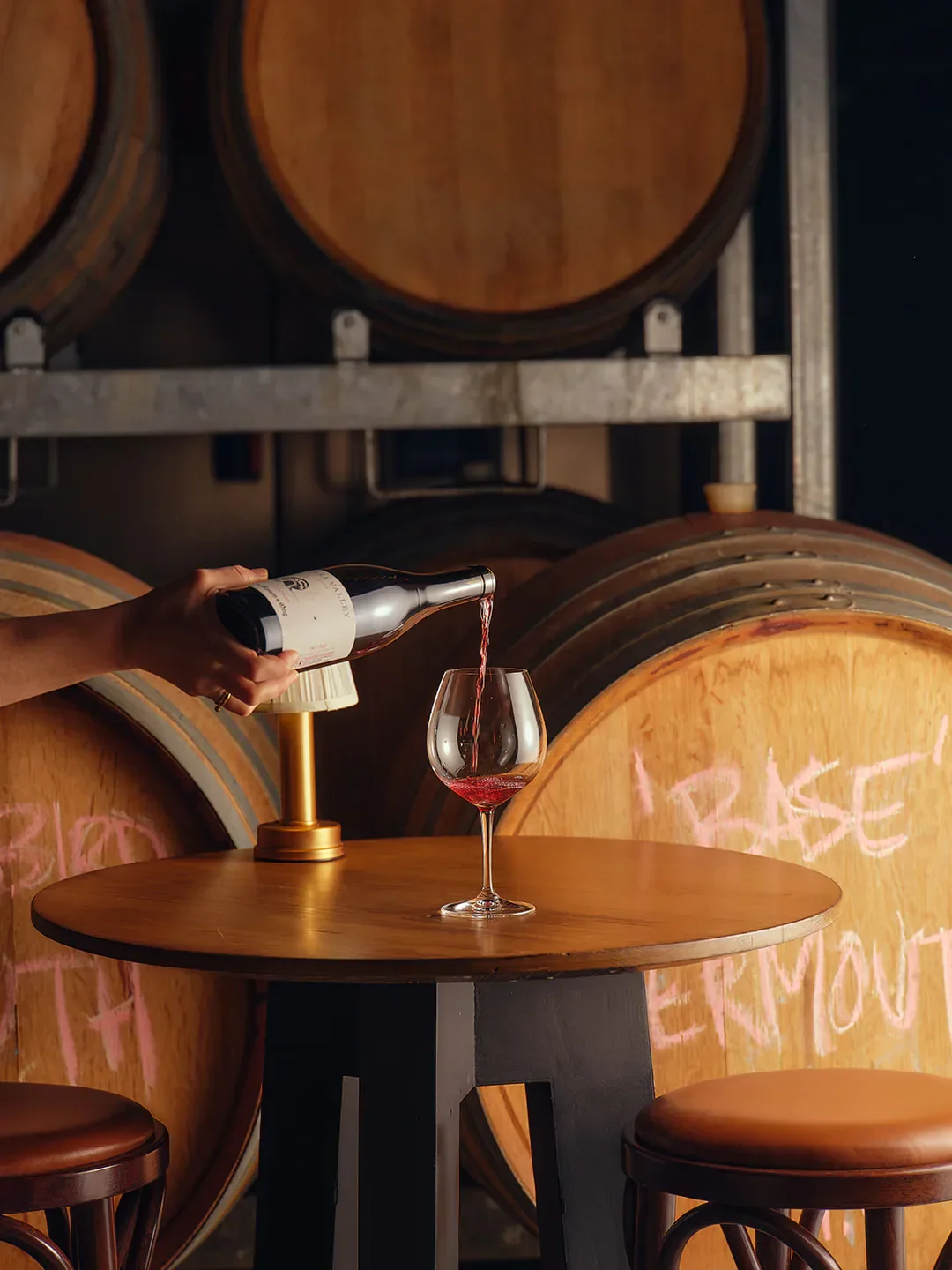 Wine being poured at Jayden Ong Winery & Cellar Bar in Yarra Valley.