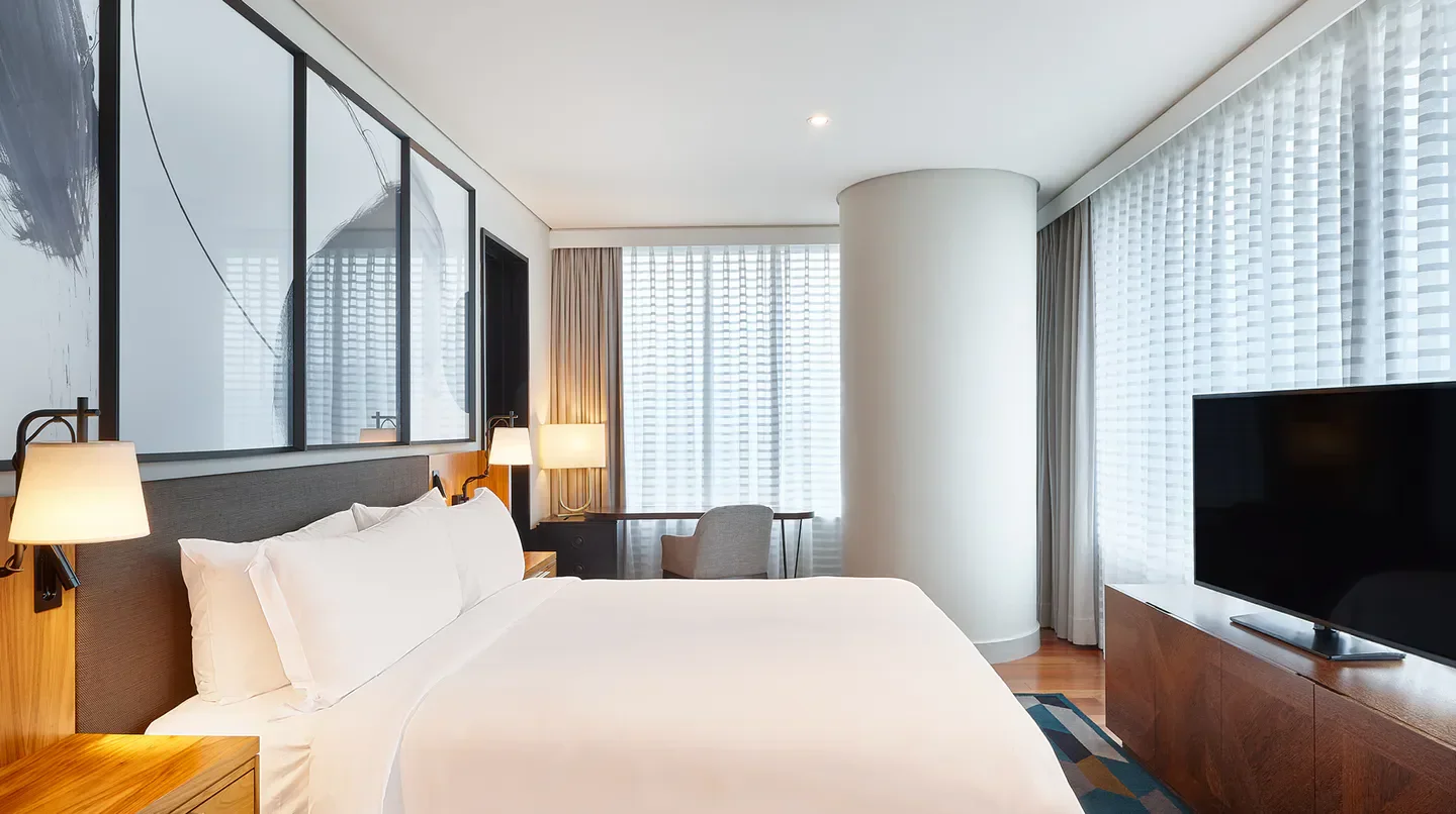Elegant bedroom at the JW Marriott Hotel São Paulo, featuring modern design in Sao Paulo.