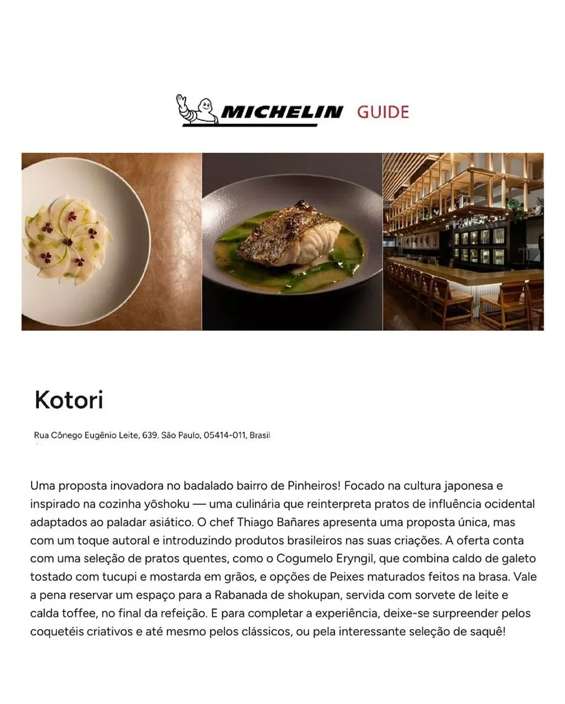 Kotori restaurant in Sao Paulo featuring delicious dishes and stylish interior design