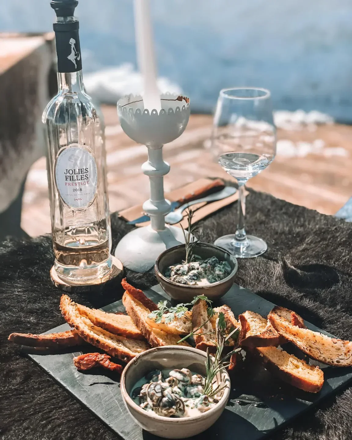 Delicious appetizer at La Peau de Vache restaurant in Val-d'Isère: gourmet food and drinks.