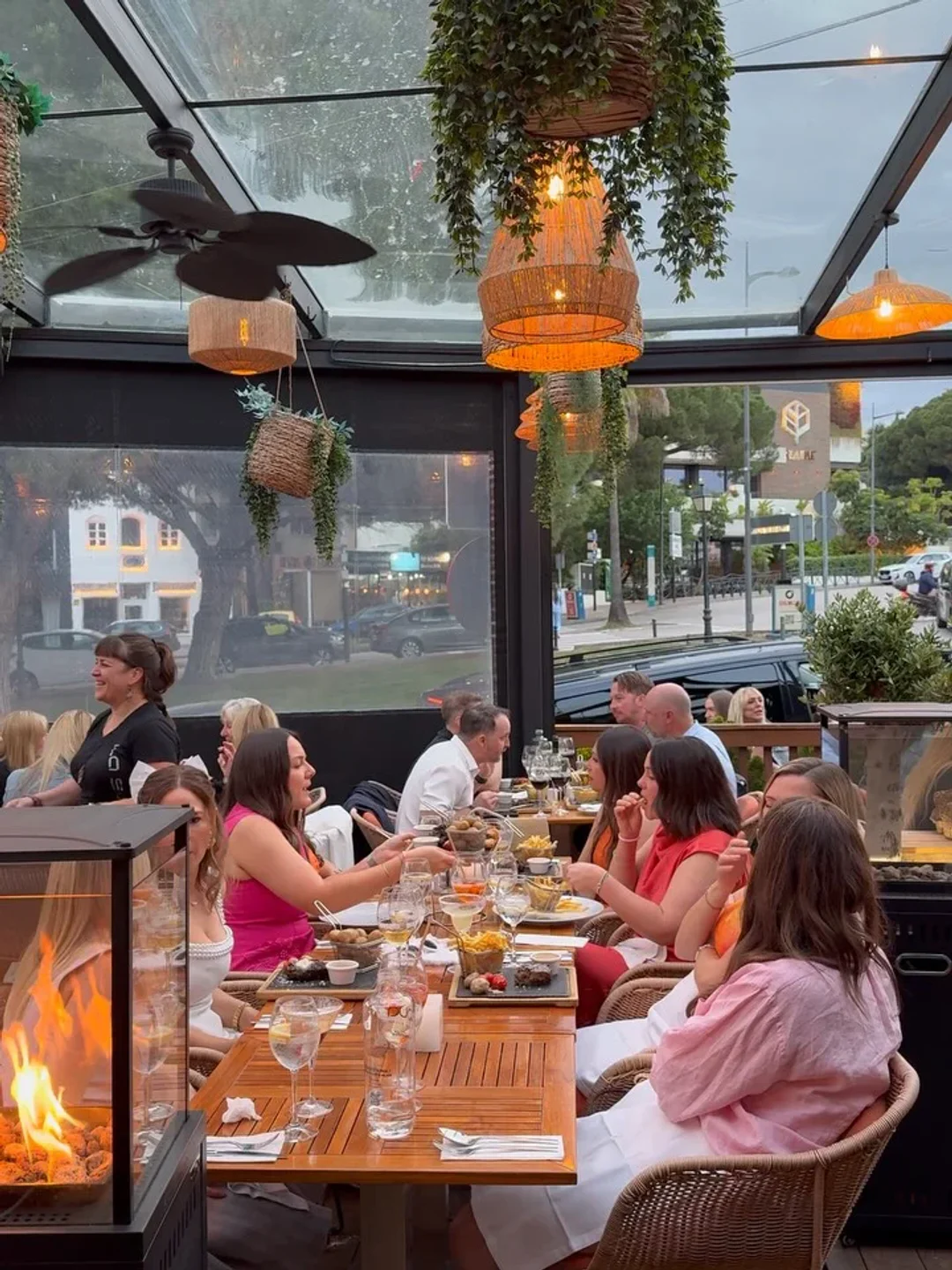 La Sala Puerto Banus Marbella: Lively dining with tapas, drinks, and warm lighting.