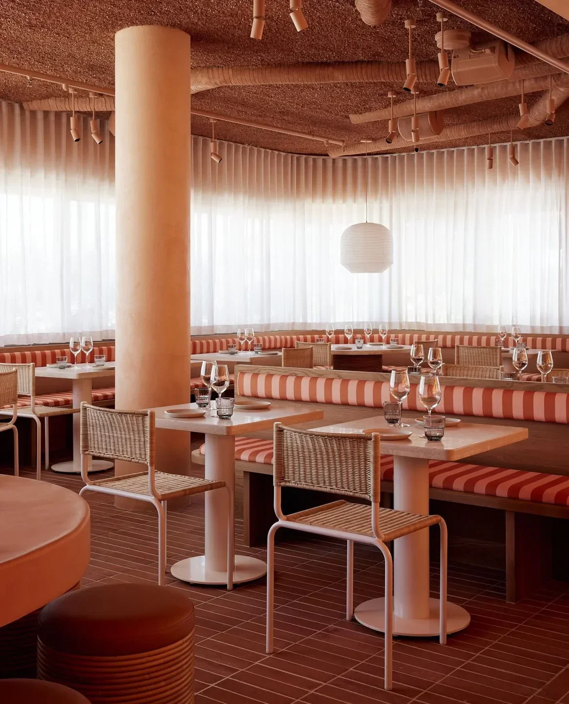 Stylish interior of Light Years - Noosa restaurant on the Sunshine Coast with seating and decor.