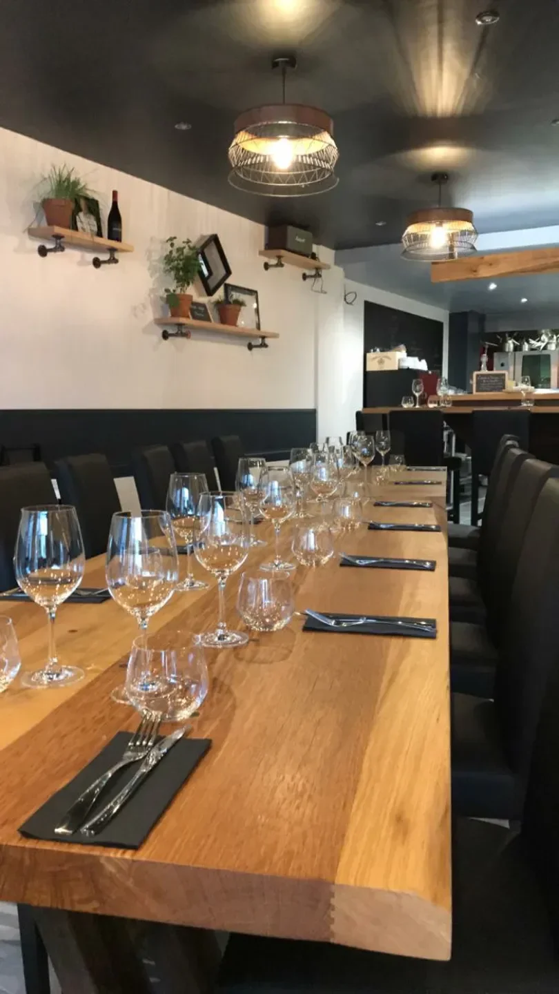 Dining table set at Loco By Jem's restaurant in Bordeaux, ready for service.