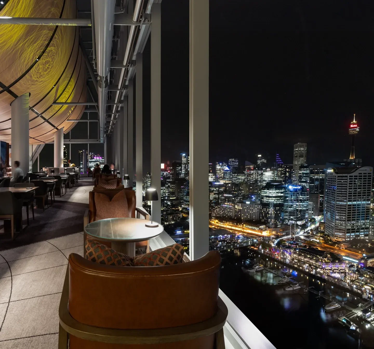 Lumière on Thirty Five in Sydney offers stunning city views at night from its restaurant.