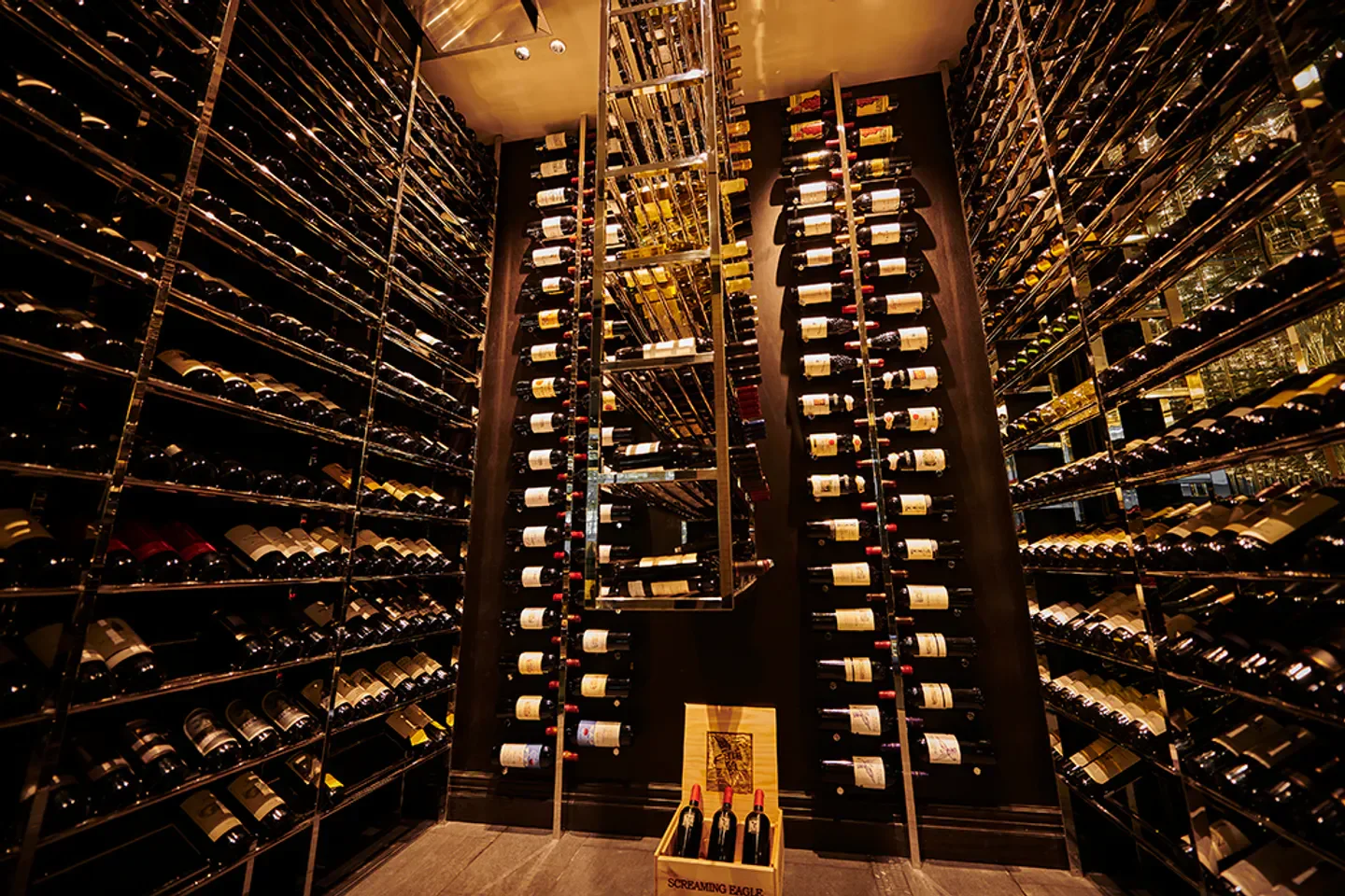 Wine cellar at Morton's The Steakhouse - Portland, showcasing an impressive wine selection in Portland.
