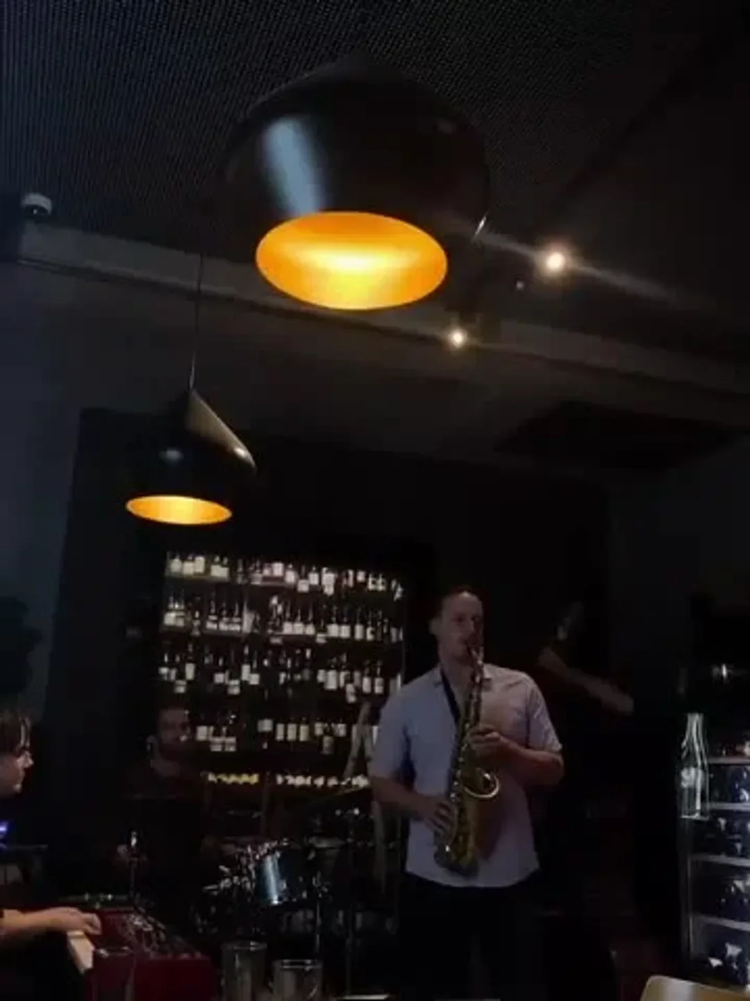 Live music at Mother Vine restaurant in Adelaide, featuring a saxophone player.