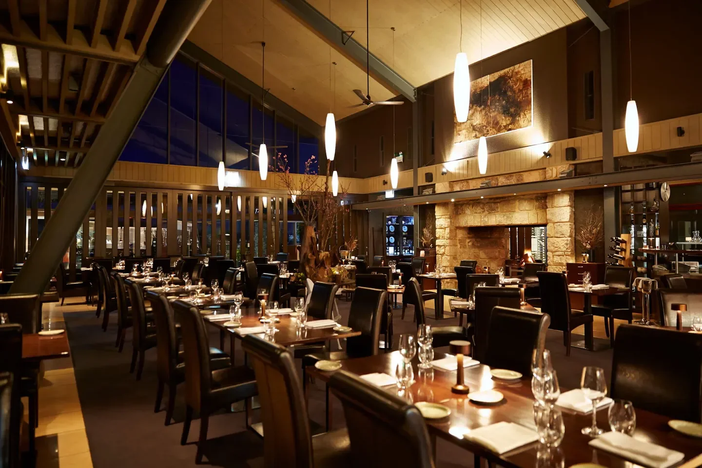 Dining room at Muse Restaurant at Hungerford Hill in the Hunter Valley, elegant setting.