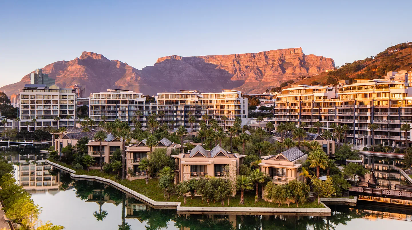 Scenic view of One&Only Cape Town hotel, Cape Town, with Table Mountain in the background