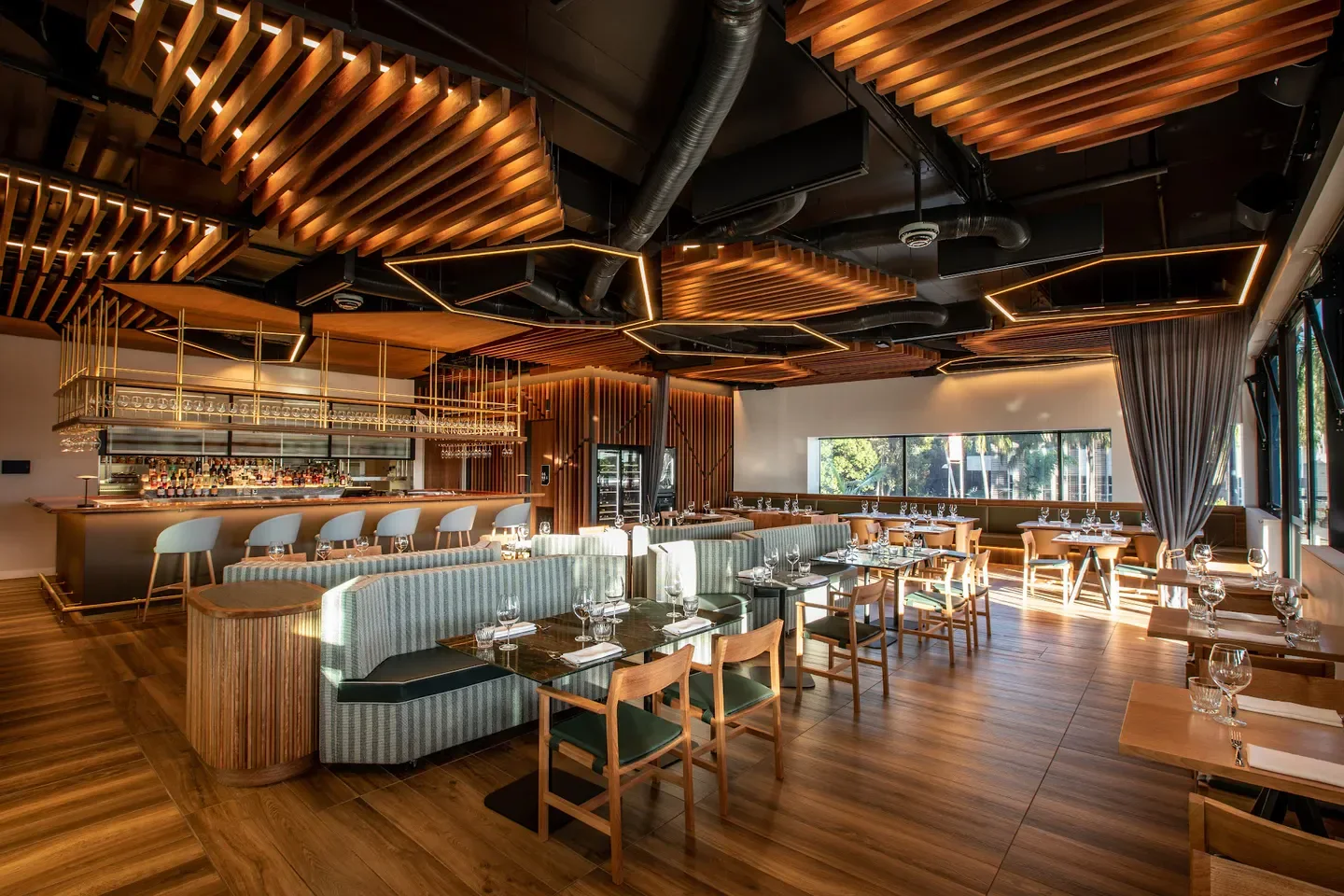 Interior of Palette Restaurant in Gold Coast with stylish bar and dining area