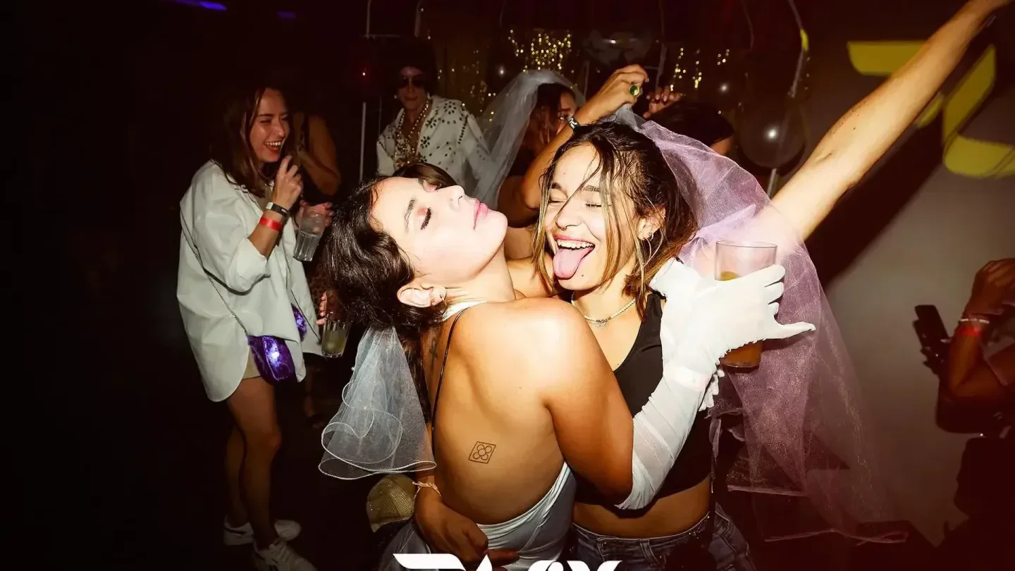 Play Club Valencia: Happy partygoers celebrating and enjoying a night out at the nightclub.