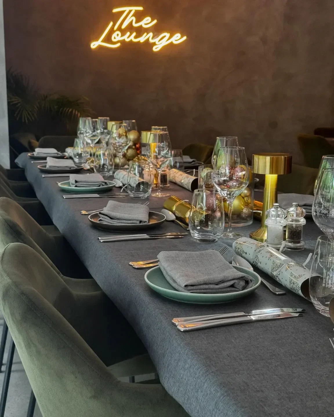 Elegant dining table set for dinner at Porters Williamstown restaurant in Melbourne.