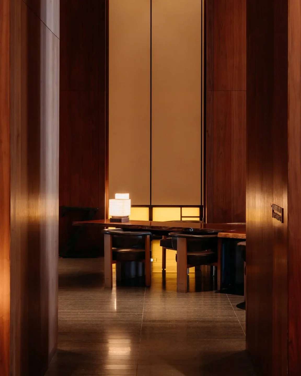 Rooftop Bar Andaz Tokyo's warm interior with wooden accents and modern seating