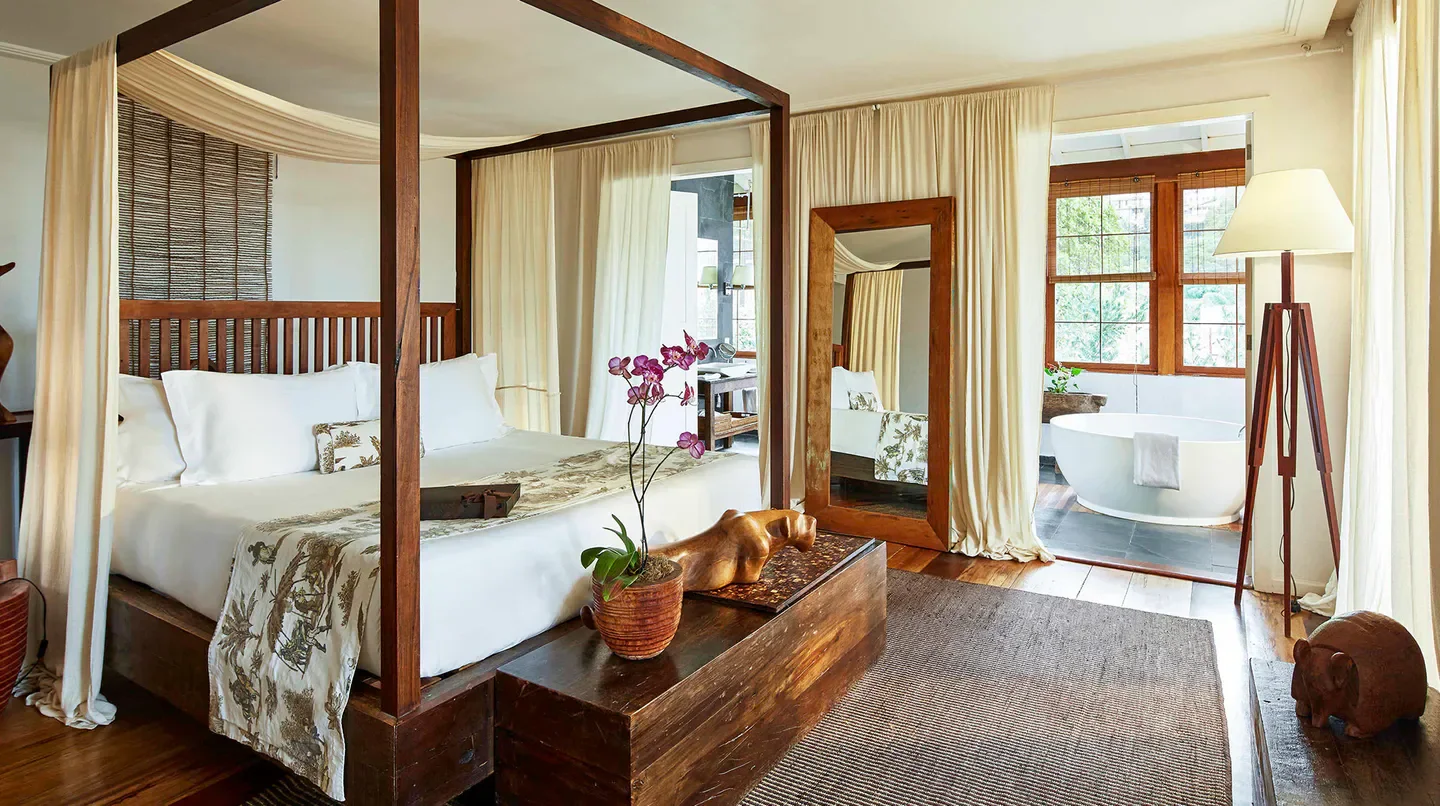 Spacious bedroom at Santa Teresa Hotel RJ - MGallery Hotel Collection in Rio de Janeiro, Brazil