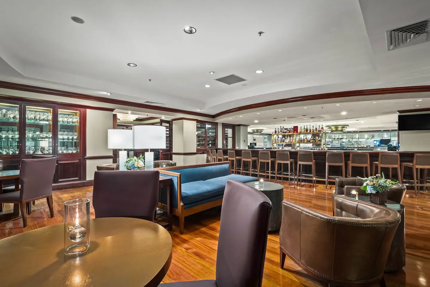Interior of Seagar's Prime Steaks and Seafood in the Florida Panhandle restaurant with bar