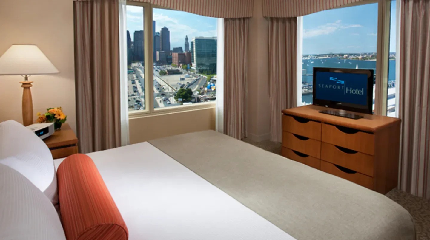 Hotel room with a view at the Seaport Hotel & World Trade Center in Boston